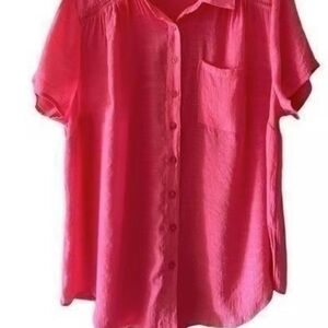 Torrid Vibrant Pink Button-Down Shirt